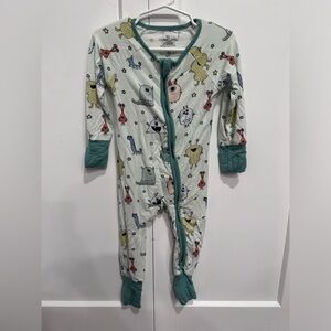 Caden lane monsters pajamas.  Size 6-12 months